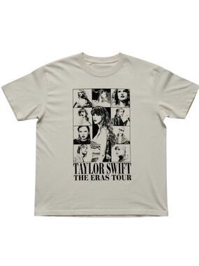 Taylor Swift Eras Tour Through LA Beige Graphic T Shirt Size Large Official